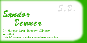 sandor demmer business card