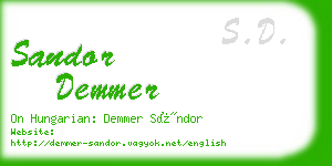 sandor demmer business card